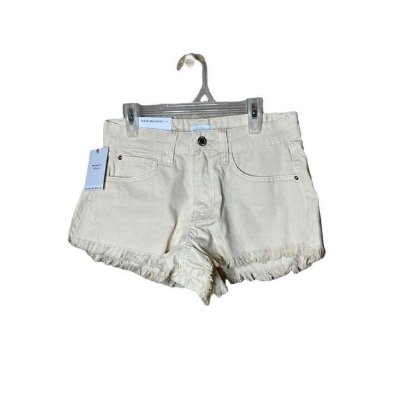 WeWoreWhat Low Rise Frayed Shorty Rigid Denim Shorts NWT Size 24 - Picture 1 of 9